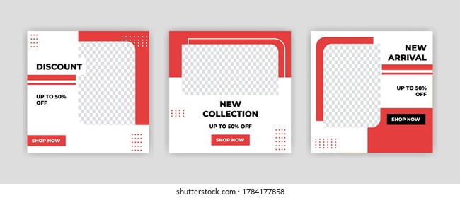 Modern promotion square web banner sale and discount for social media mobile apps