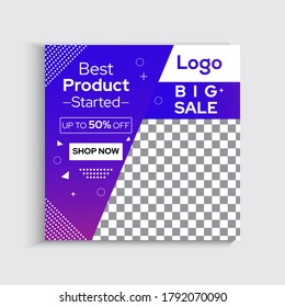 Modern promotion square web banner post template for social media