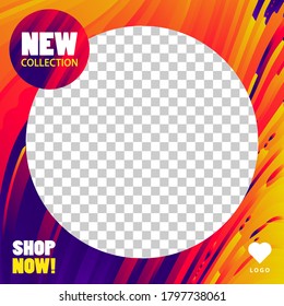 Modern promotion square web banner for social media mobile apps. Vector
