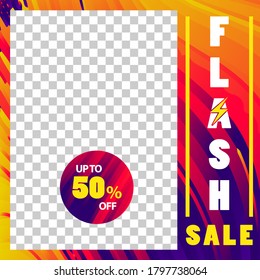 Modern promotion square web banner for social media mobile apps. Vector