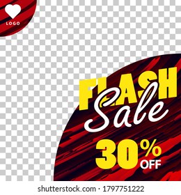 Modern promotion square web banner for social media mobile apps. Vector