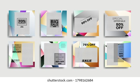 Modern promotion square web banner for social media . vector design illustration