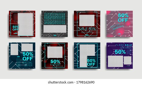 Modern promotion square web banner for social media . vector design illustration