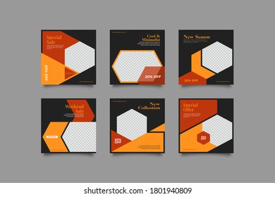 Modern promotion square web banner for social media mobile apps