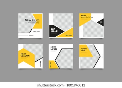 Modern promotion square web banner for social media mobile apps