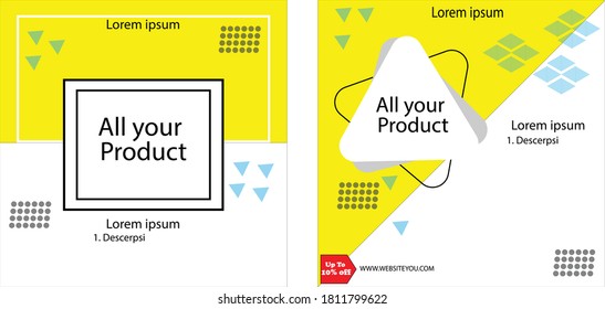 Modern promotion square web banner for social media mobile apps