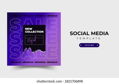 Modern promotion square web banner for social media mobile apps. Elegant sale and discount promo backgrounds with abstract pattern. Email ad newsletter layouts.