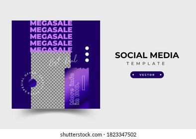 Modern promotion square web banner for social media mobile apps. Elegant sale and discount promo backgrounds with abstract pattern. Email ad newsletter layouts.
