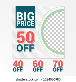 Modern promotion square web banner for social media mobile apps and etc. vector design