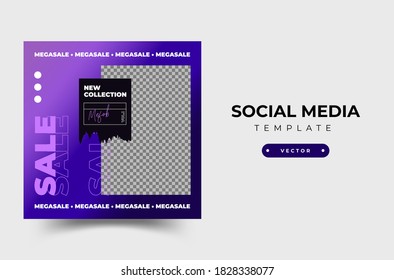 Modern promotion square web banner for social media mobile apps. Elegant sale and discount promo backgrounds with abstract pattern. Email ad newsletter layouts.