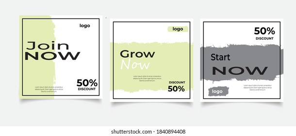 Modern promotion square web banner for social media mobile apps
