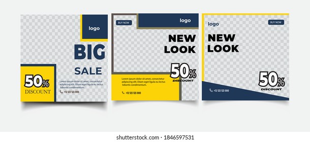 Modern promotion square web banner for social media mobile apps
