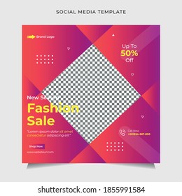 Banner web moderno de promoción cuadrada para medios sociales