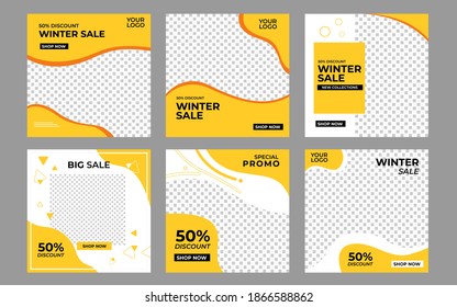 Modern promotion square web banner for social media mobile apps