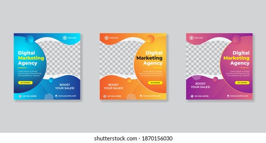Modern promotion square web banner for social media mobile apps. Elegant sale and discount promo backgrounds for digital marketing