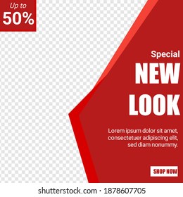 Modern promotion square web banner for social media mobile apps