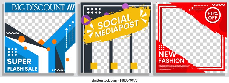 Modernes Promotion Square Web Banner für Social Media Mobile Apps. Elegante Hintergrund für Verkauf und Rabatt für digitales Marketing