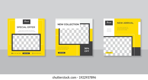 Modern promotion square web banner for social media mobile apps. Elegant sale and discount promo backgrounds for digital marketing