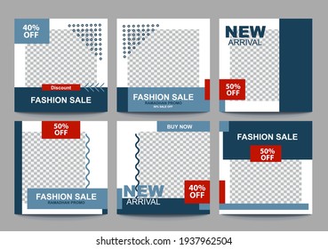Modern promotion square web banner for social media mobile apps