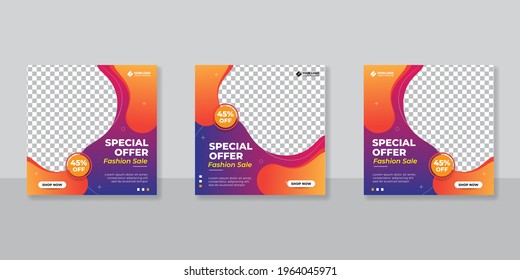 Modern promotion square web banner for social media mobile apps.Elegant sale and discount promo backgrounds for digital marketing	
