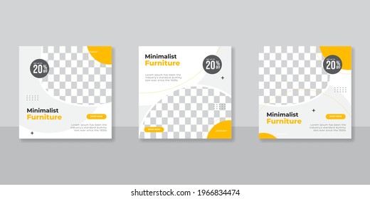 Modern promotion square web banner for social media furniture sale