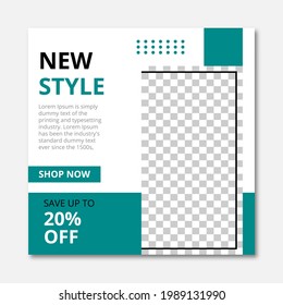 Modern promotion square web banner for social media mobile apps