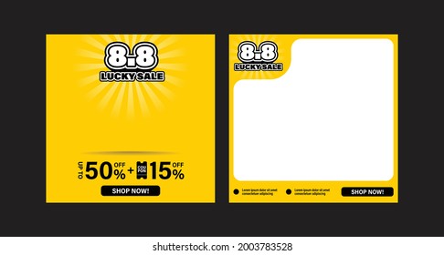 Modern promotion square web banner for social media mobile apps