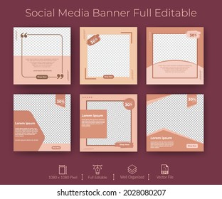 Modern promotion square web banner for social media mobile apps. Elegant sale and discount promo backgrounds.