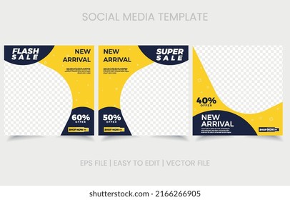 Modern promotion square web banner for social media mobile apps. editable modern design eps file.