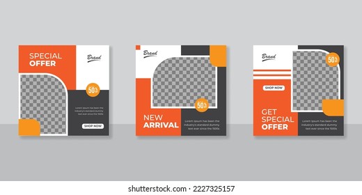 Modern promotion square web banner for social media mobile apps. Elegant sale and discount promo backgrounds for digital marketing