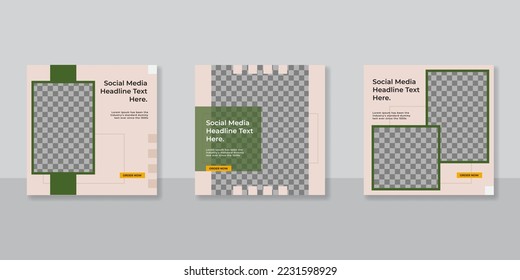 Modern promotion square web banner for social media mobile apps. Elegant sale and discount promo backgrounds for digital marketing