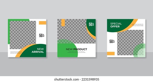 Banner moderno de promoción cuadrada web para aplicaciones móviles de medios sociales. Elegante venta y descuento de antecedentes promocionales para marketing digital