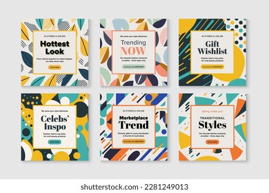 Modern promotion square web banner for social media mobile apps. Elegant sale and discount promo backgrounds with abstract pattern. Email ad newsletter layouts