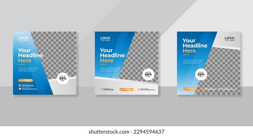 Banner web de promoción cuadrado moderno para muebles de medios sociales o venta de moda