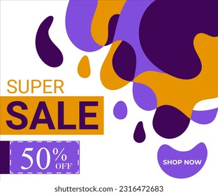 Banner moderno de promoción cuadrada web para aplicaciones móviles de medios sociales. Elegante venta y descuento de antecedentes promocionales con un patrón abstracto. Diseños de correo electrónico y boletines informativos.