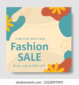 Modernes Promotion Square Web Banner für Social Media Mobile Apps. Elegante Hintergründe für Verkauf und Rabatt mit abstraktem Muster. E-Mail- und Newsletter-Layouts.