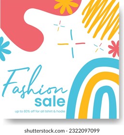 Banner moderno de promoción cuadrada web para aplicaciones móviles de medios sociales. Elegante venta y descuento de antecedentes promocionales con un patrón abstracto. Diseños de correo electrónico y boletines informativos.