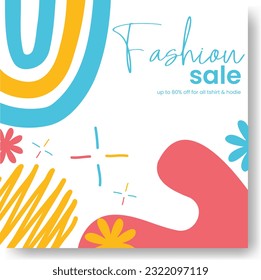 Banner moderno de promoción cuadrada web para aplicaciones móviles de medios sociales. Elegante venta y descuento de antecedentes promocionales con un patrón abstracto. Diseños de correo electrónico y boletines informativos.