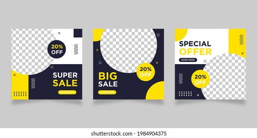 Modern promotion square web sale banner for social media