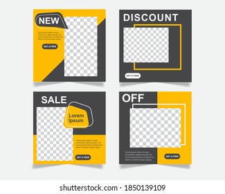 Modern promotion template for social media mobile apps. vector