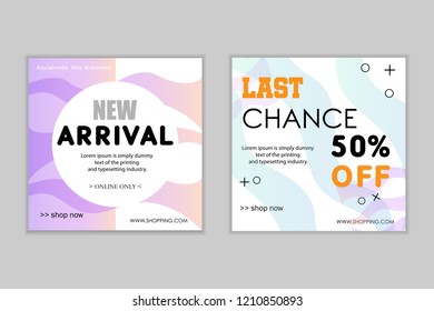 Modern promotion web banner for mobile apps. Design backgrounds for social media. Trendy sale and discount promo backgrounds with abstract pattern and color gradient. Vector lIlustration