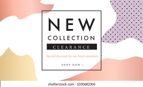 Modern promotion web banner for social media mobile apps. Elegant sale and discount promo background with abstract pattern. Email ad newsletter layout.