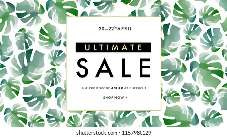 Modern promotion web banner for social media mobile apps. Elegant sale and discount promo background with abstract pattern. Email ad newsletter layout.