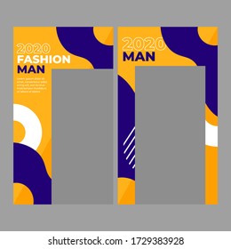 Modern promotion web banner for social media mobile apps