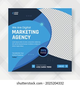 Modern promotion web banner for social media post template. minimalist square flyer for digital marketing