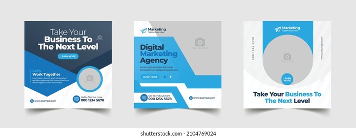 Modern promotion web banner for social media post template. minimalist square flyer for digital marketing