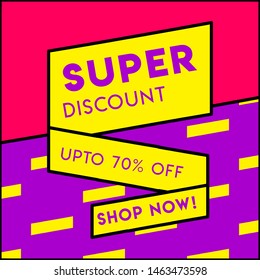 Modern promotion web banner vector template  for social media. Sale and discount promo backgrounds with abstract pattern. 