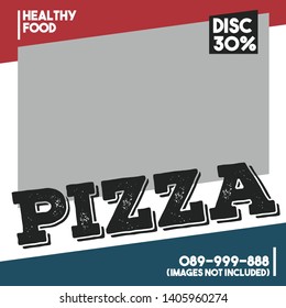 Modern promotional food square web banners for social media mobile applications