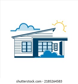 Modern property illustration of house graphic element