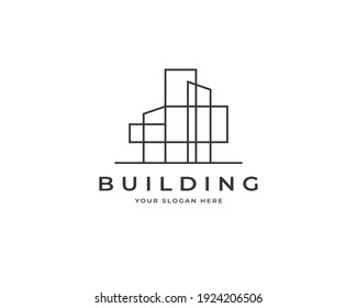 Modern property investment business logo vector. City building construction logo design